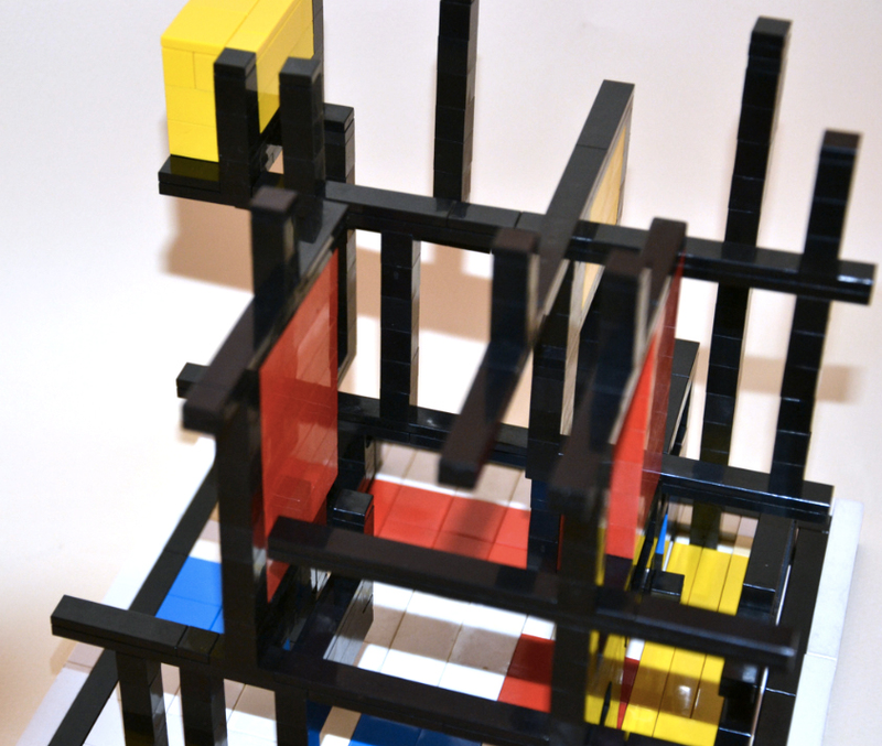 Illustration for article titled This Pseudo-Mondrian Lego Sculpture Should Be in a Museum